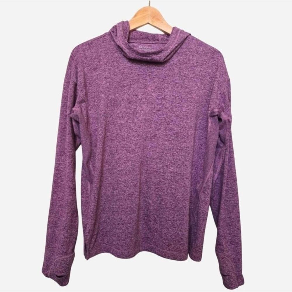 Athleta Hoodie Pullover Long Sleeve Sweatshirt Top purple gym athletic